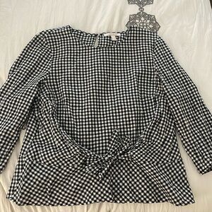 Spirit Black and White Checkered Blouse